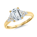 Emerald-Cut & Baguette Diamond Engagement Ring — R2485Y-SR