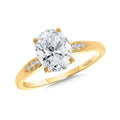 Oval-Cut & Side Stone Diamond Engagement Ring — R2487Y-SR