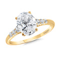 Oval-Cut & Side Stone Diamond Engagement Ring — R2488Y-SR