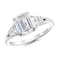 Emerald-Cut Diamond Split Shank Engagement Ring — R2495W-SR