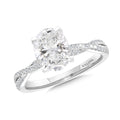 Oval-Cut Diamond Crisscross Engagement Ring — R2501W