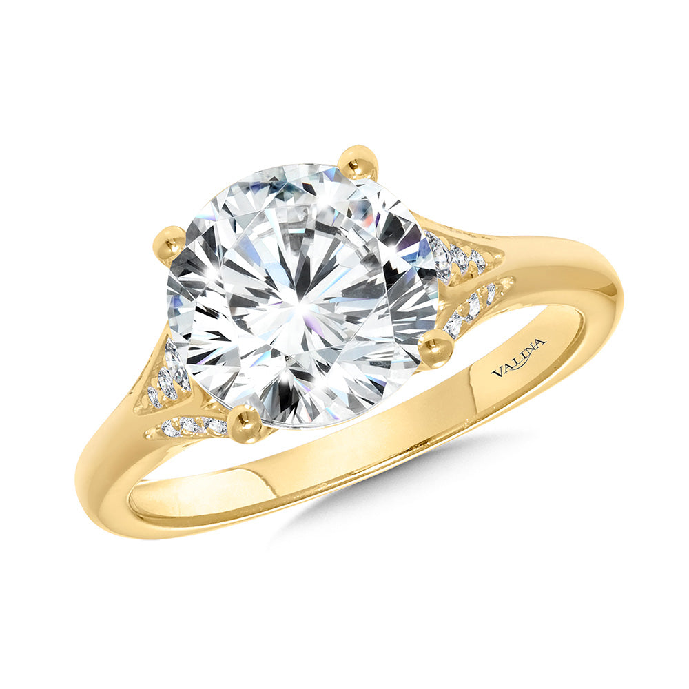Diamond Tapered Shank Engagement Ring — R2502Y