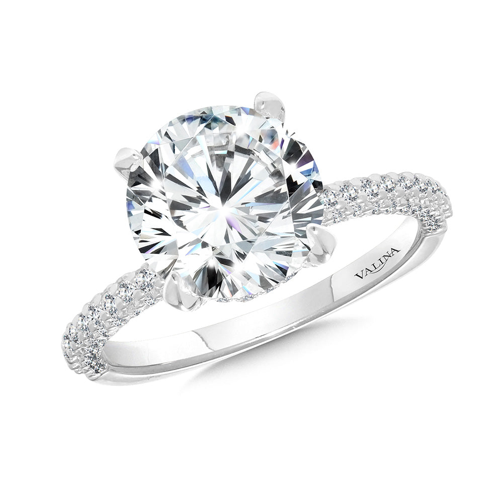 Straight Diamond Engagement Ring — R2504W