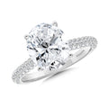 Straight Oval-Cut Diamond Engagement Ring — R2505W