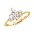 Pear-Cut Six-Prong Diamond Engagement Ring — R2510Y-SR
