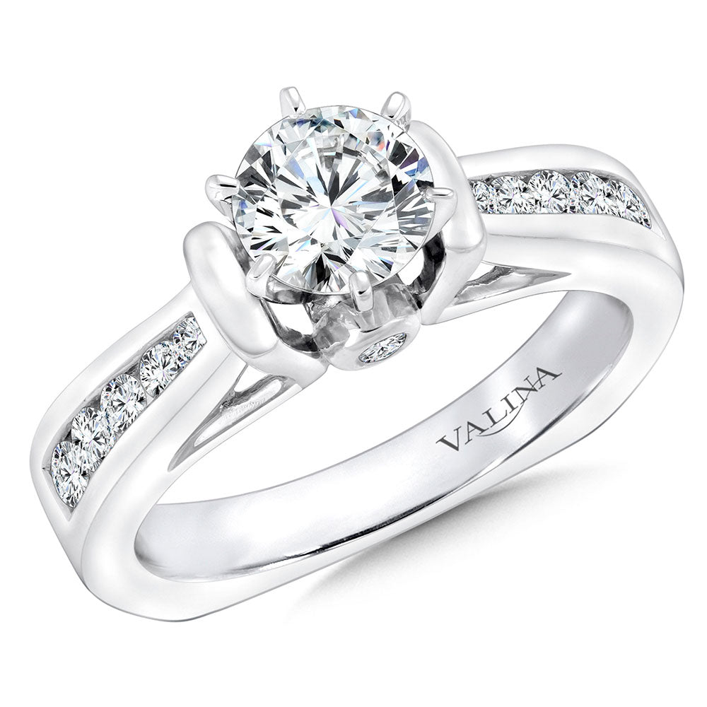 Channel-Set Diamond Engagement Ring — R9067W