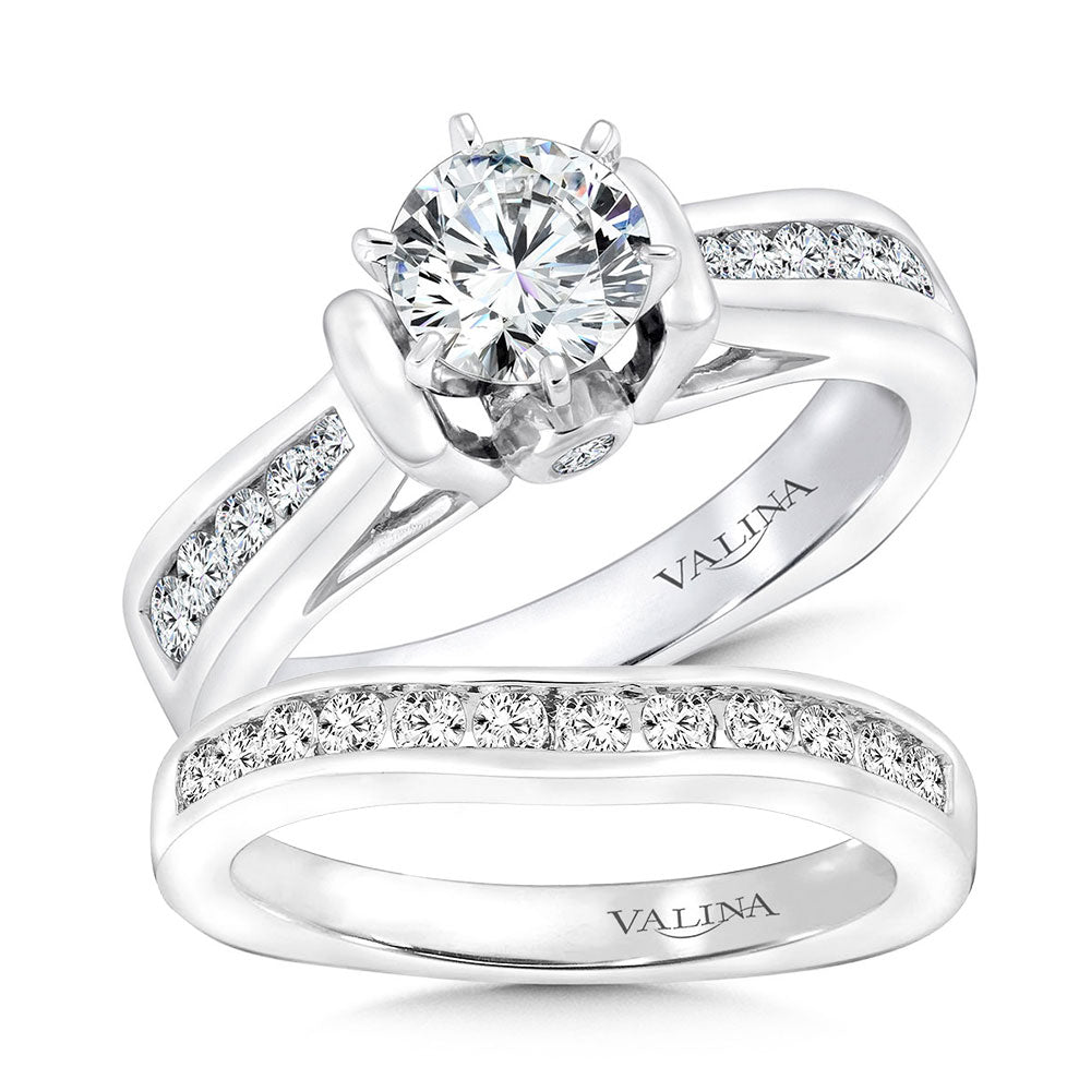 Channel-Set Diamond Engagement Ring — R9067W