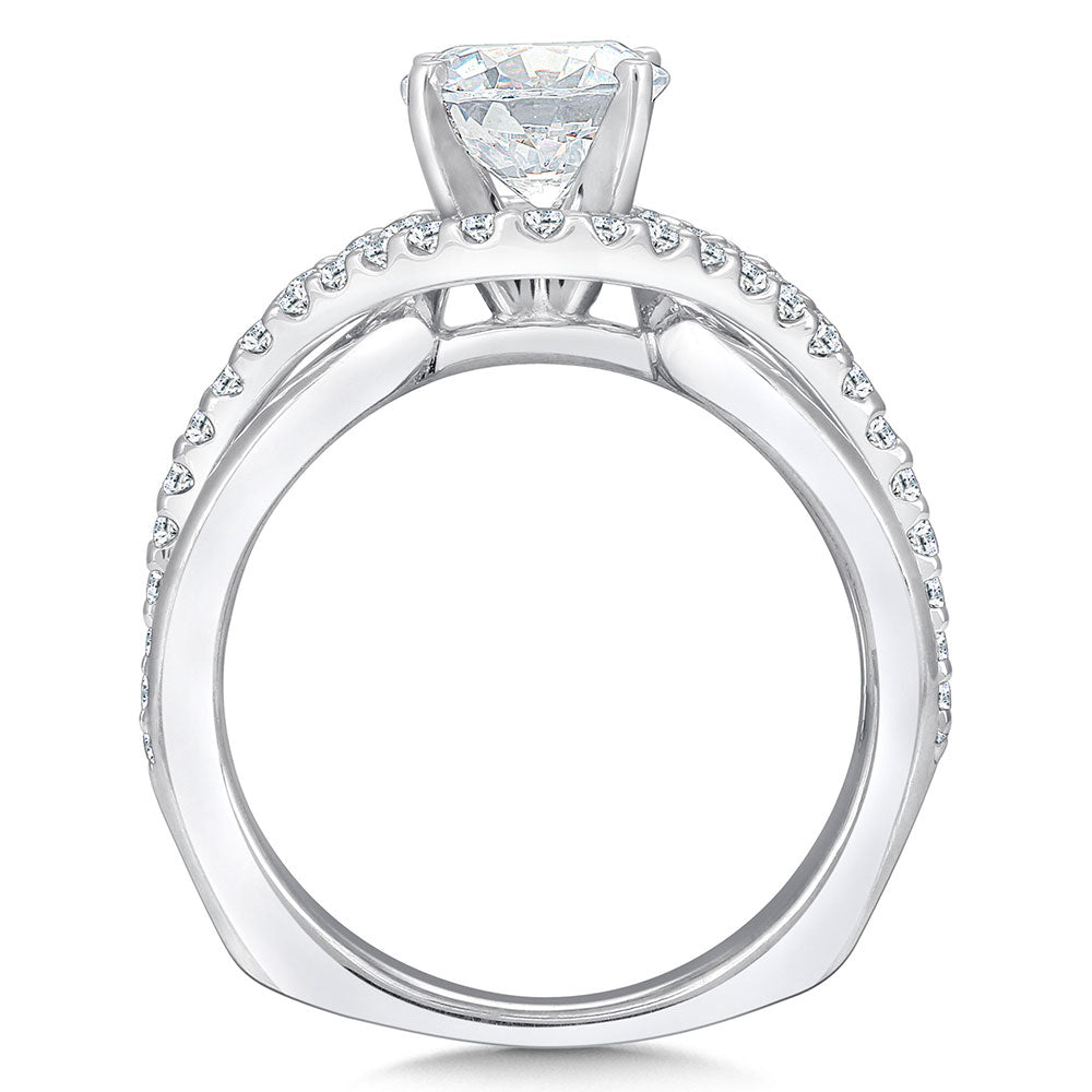 Spiral Style Diamond Engagement Ring — R9229W