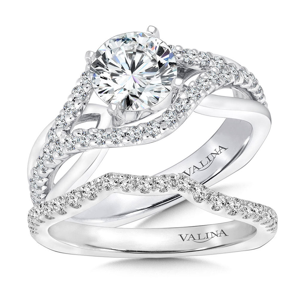 Spiral Style Diamond Engagement Ring — R9229W