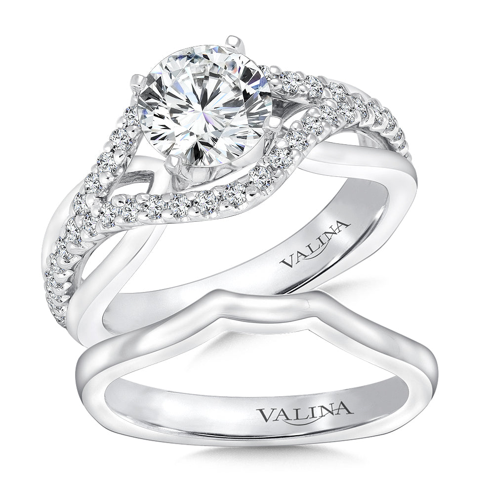 Spiral Style Diamond Engagement Ring — R9229W
