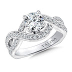 Spiral Style Diamond Engagement Ring — R9245W