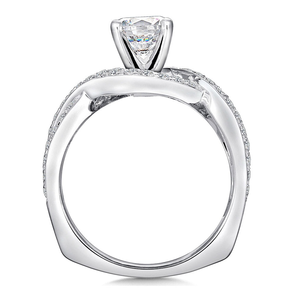 Spiral Style Diamond Engagement Ring — R9245W