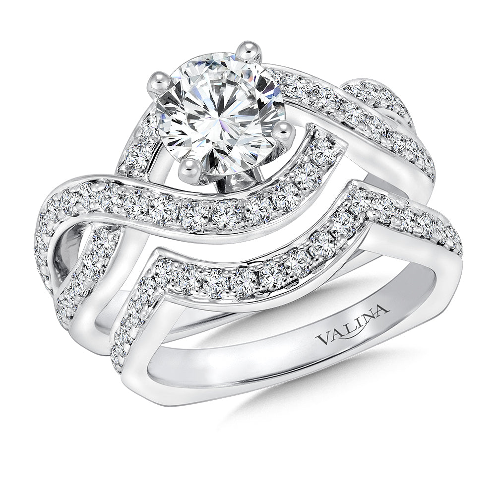 Spiral Style Diamond Engagement Ring — R9245W