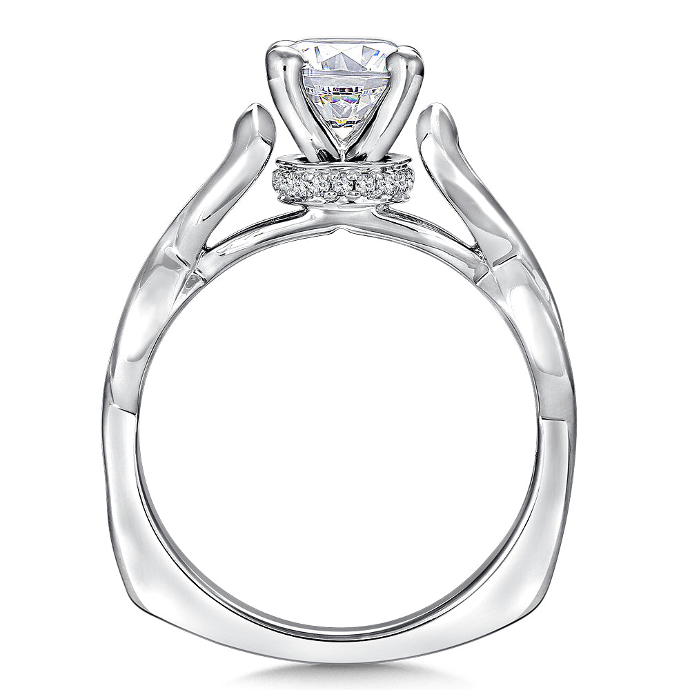 Spiral Style Diamond Engagement Ring — R9257W