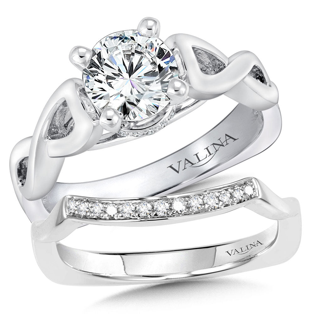 Spiral Style Diamond Engagement Ring — R9257W