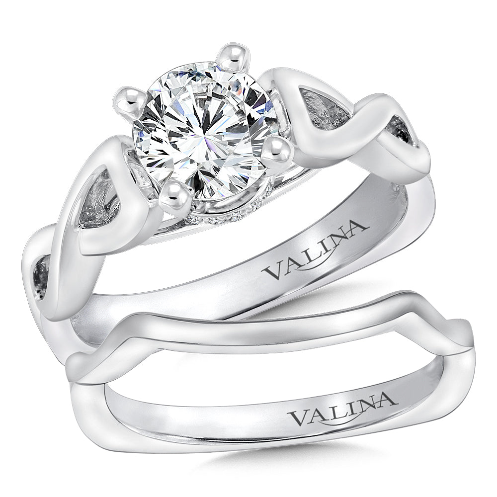 Spiral Style Diamond Engagement Ring — R9257W