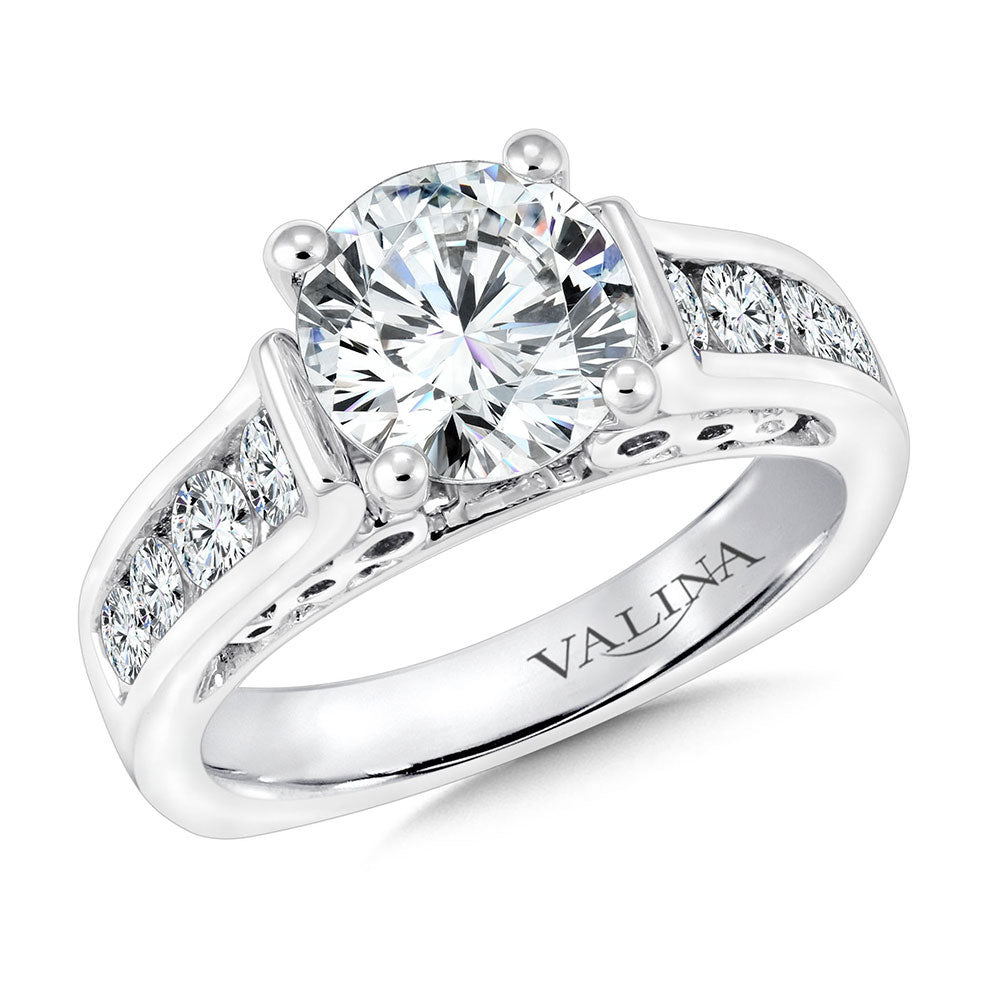 Channel Diamond Engagement Ring — R9273W