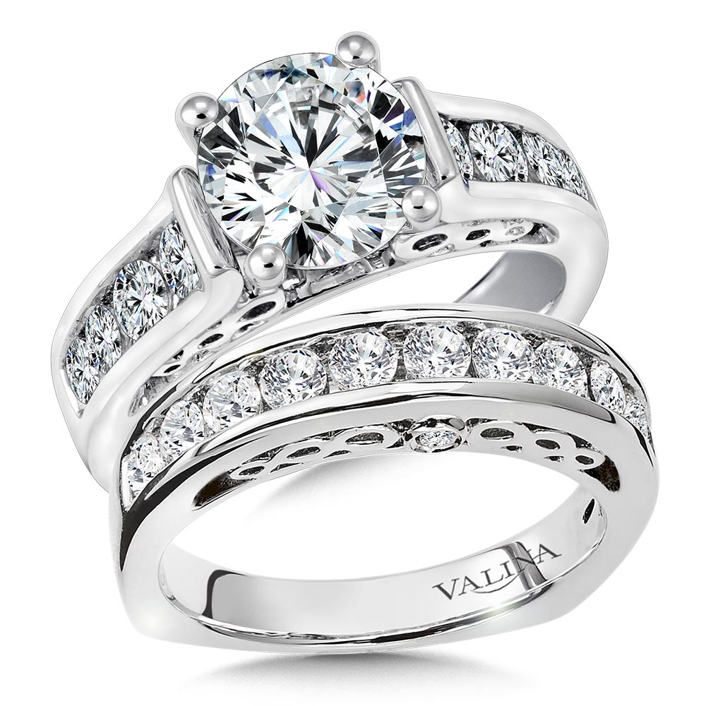Channel Diamond Engagement Ring — R9273W