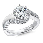 Spiral Style Diamond Engagement Ring — R9295W