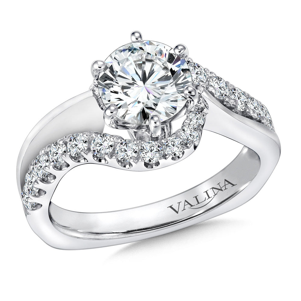 Spiral Style Diamond Engagement Ring — R9295W