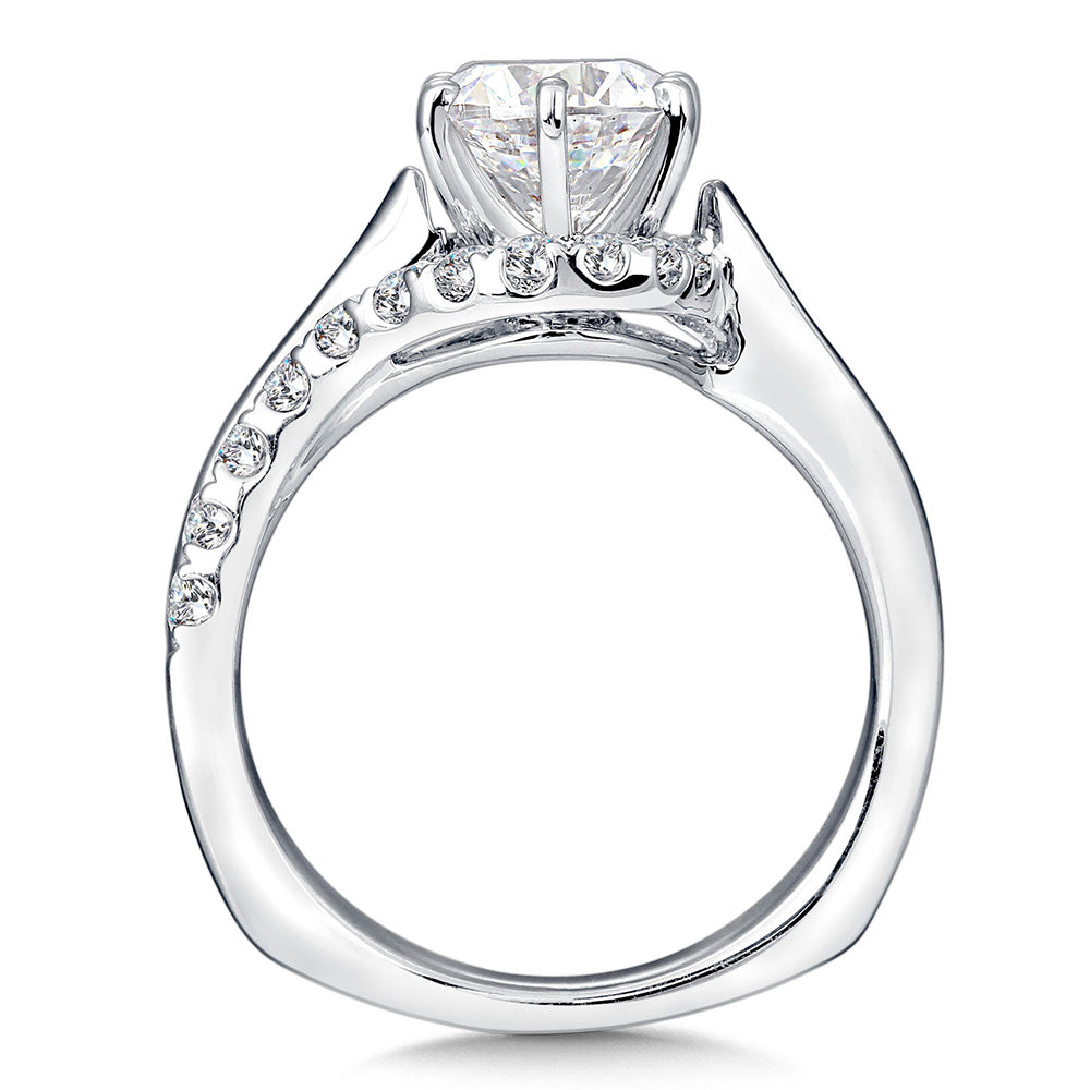 Spiral Style Diamond Engagement Ring — R9295W
