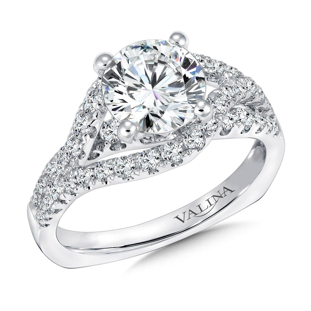 Spiral Style Diamond Engagement Ring — R9296W