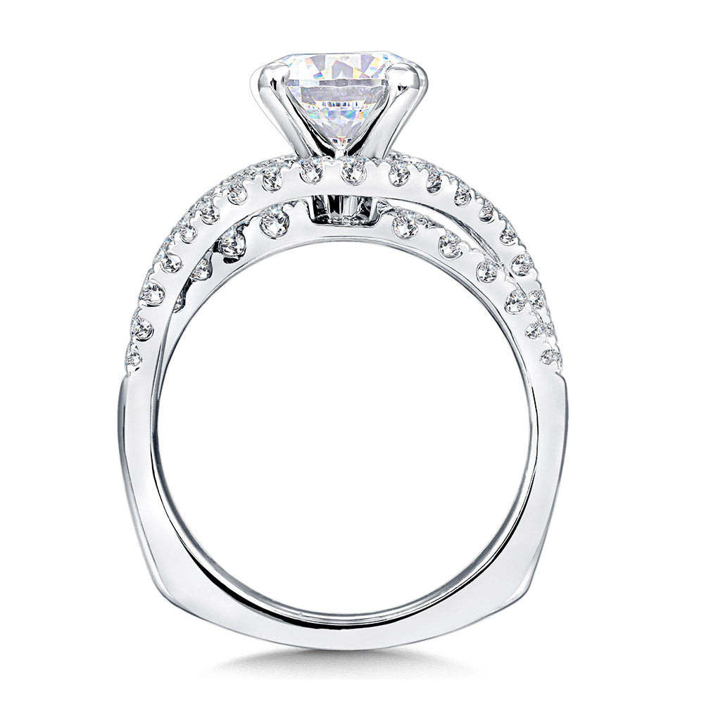 Spiral Style Diamond Engagement Ring — R9296W