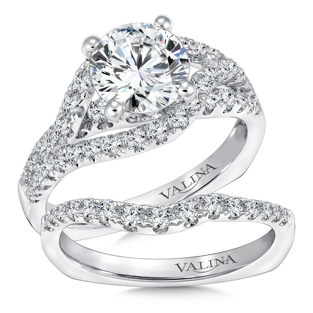 Spiral Style Diamond Engagement Ring — R9296W