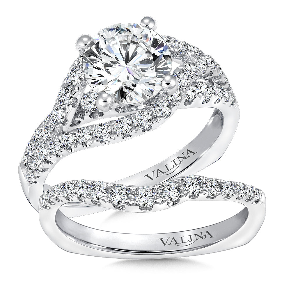 Spiral Style Diamond Engagement Ring — R9296W