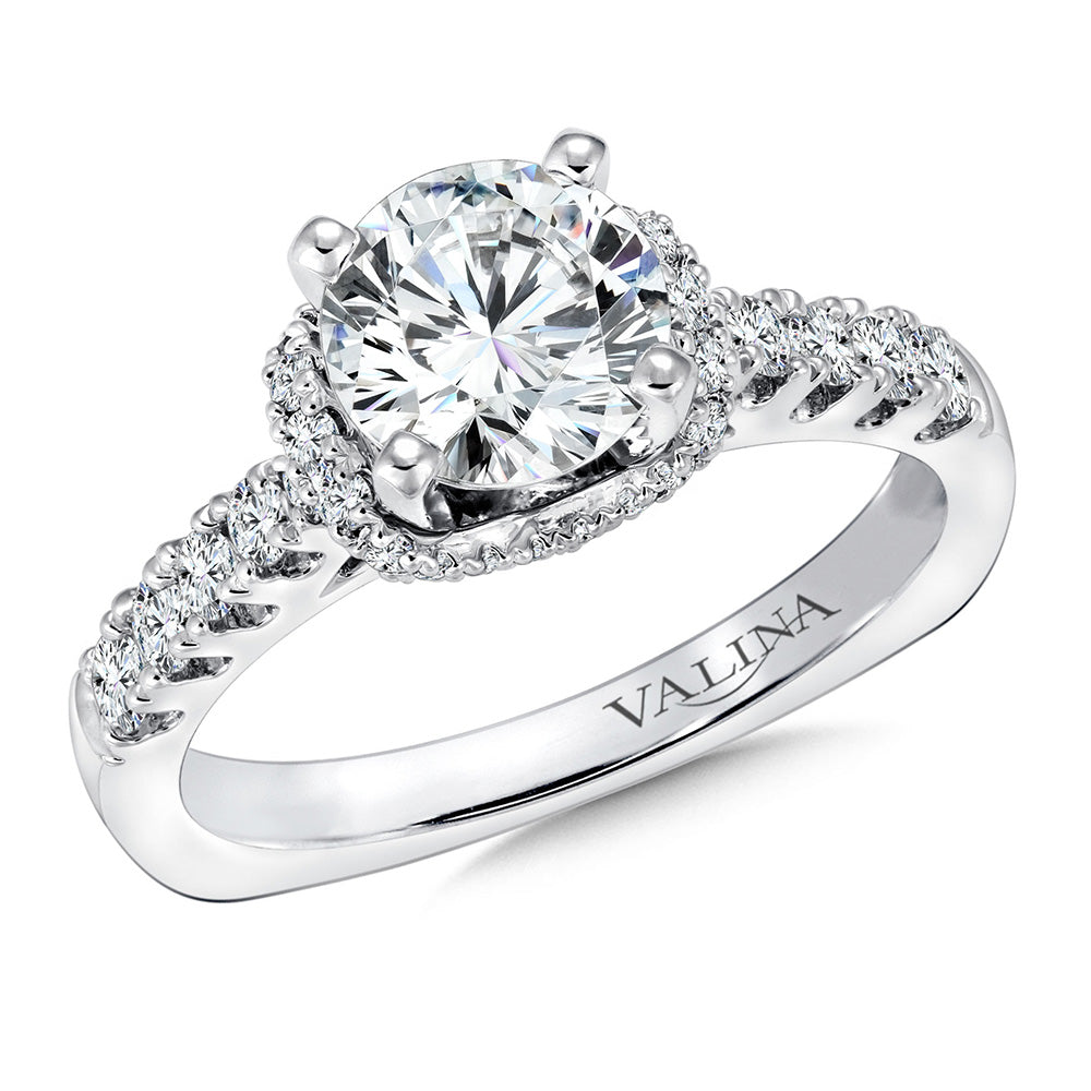 Halo Style Diamond Engagement Ring — R9299W