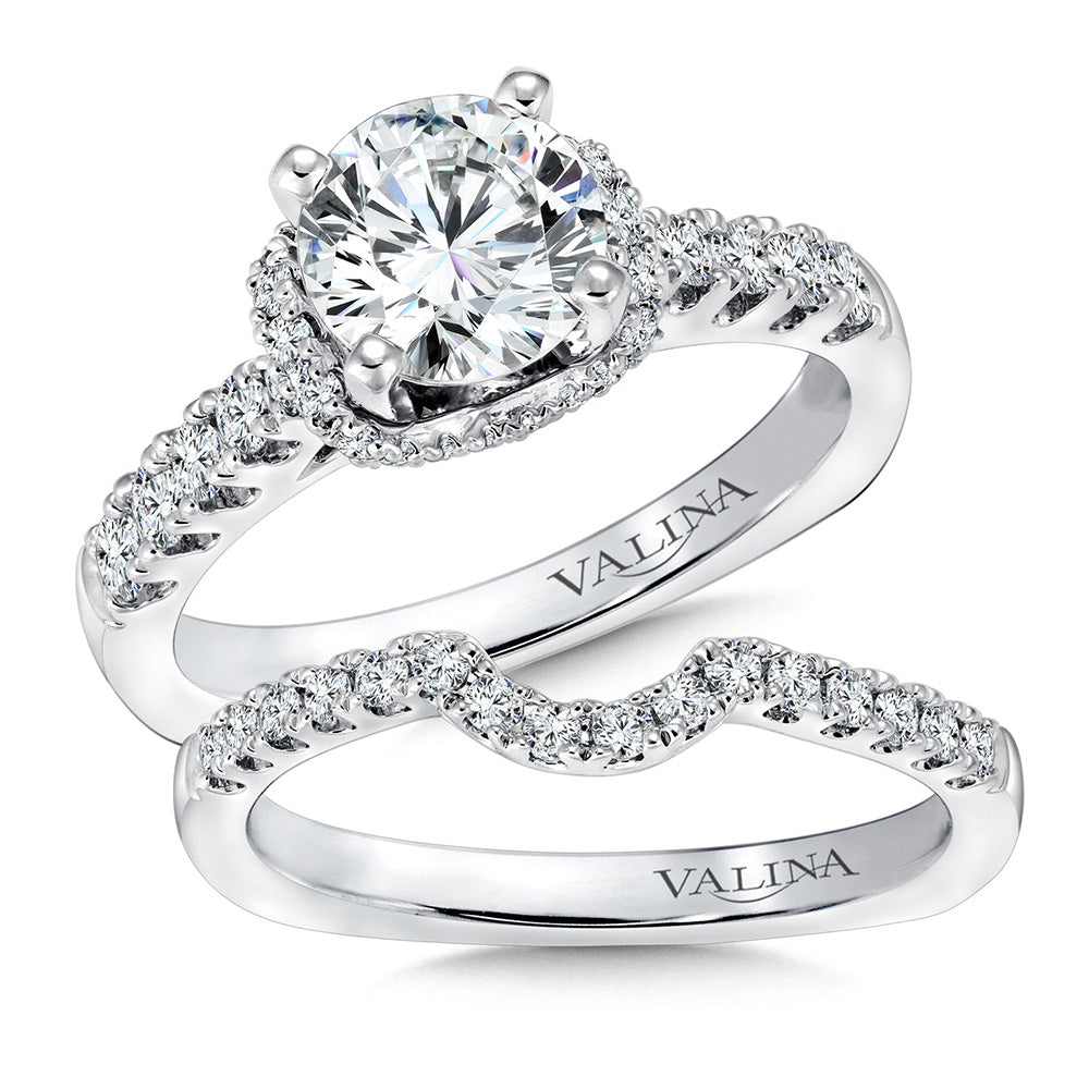 Halo Style Diamond Engagement Ring — R9299W