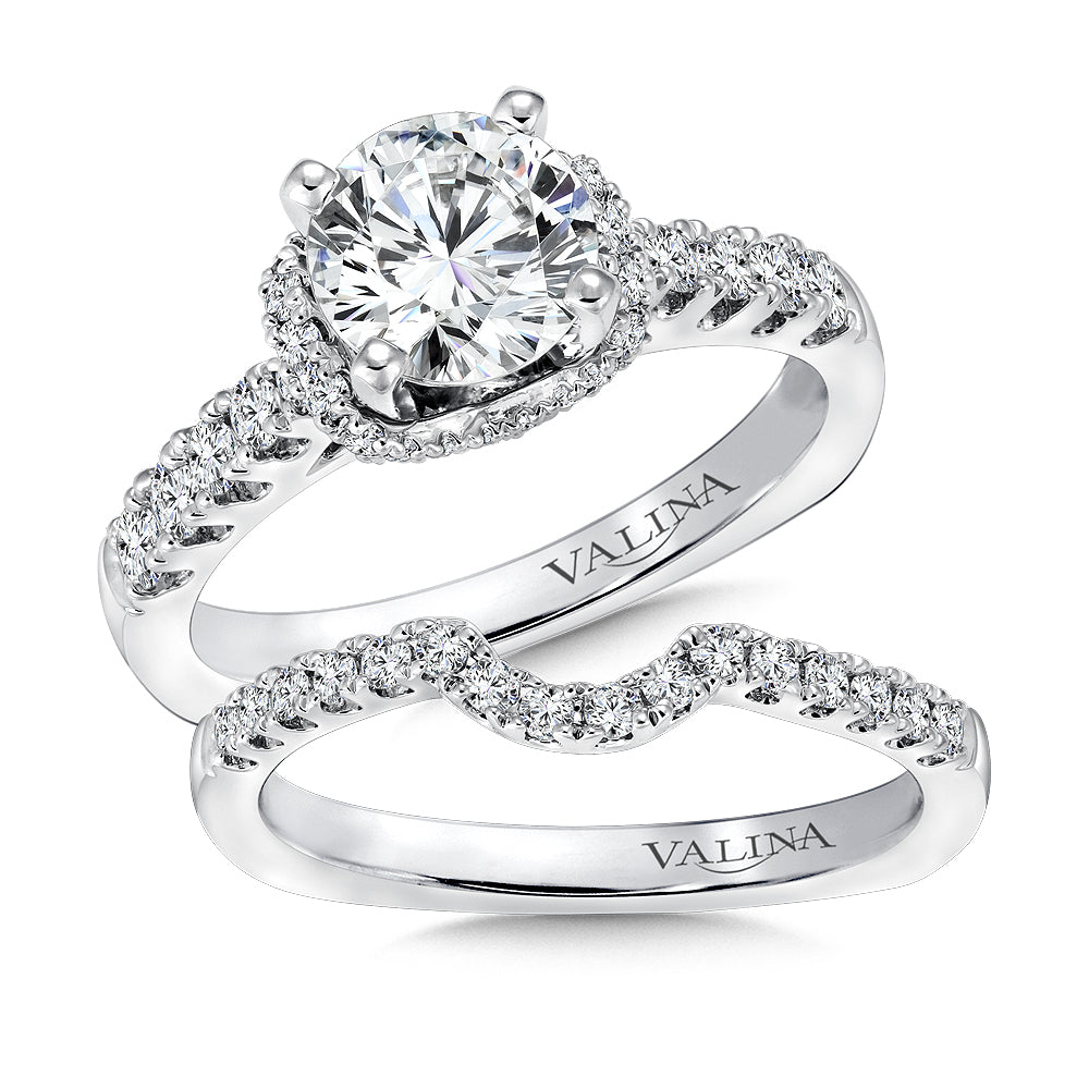 Halo Style Diamond Engagement Ring — R9299W