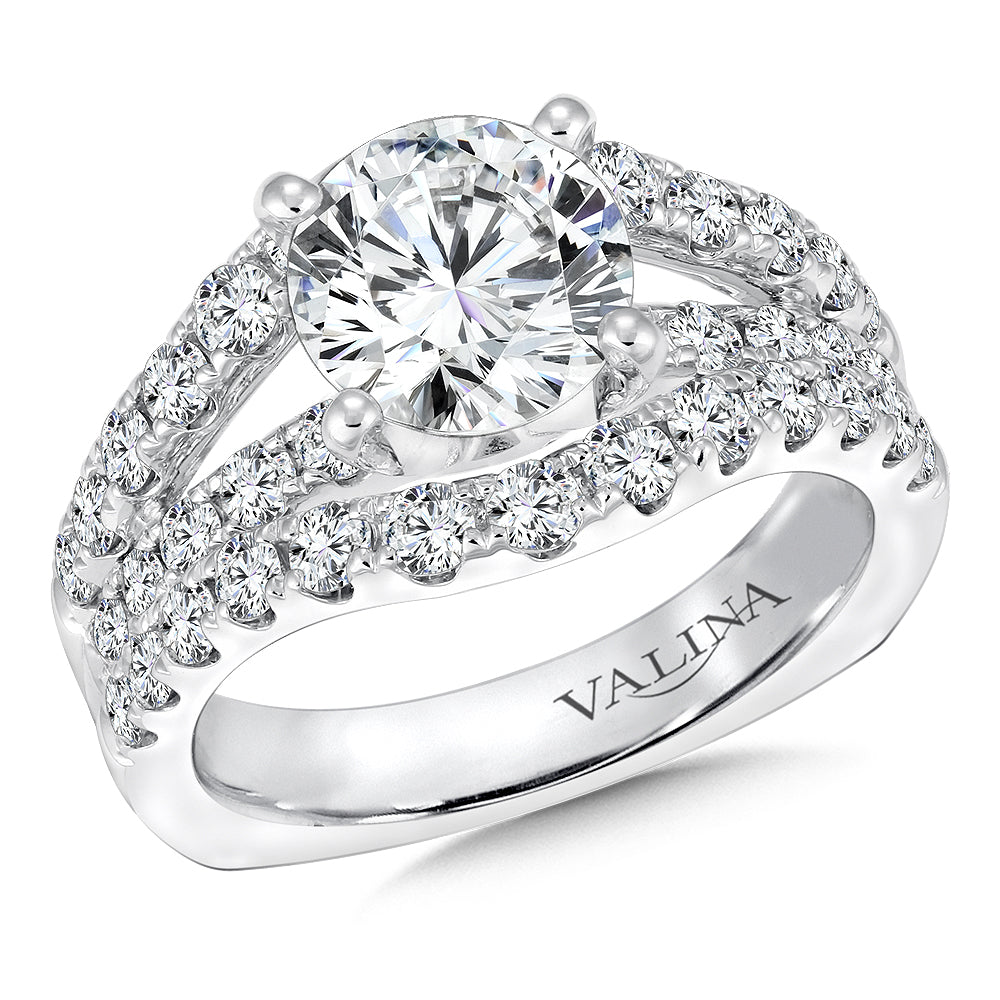 Split Shank Style Engagement Ring — R9302W