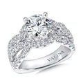 Diamond Engagement Ring with Side Stones — R9303W