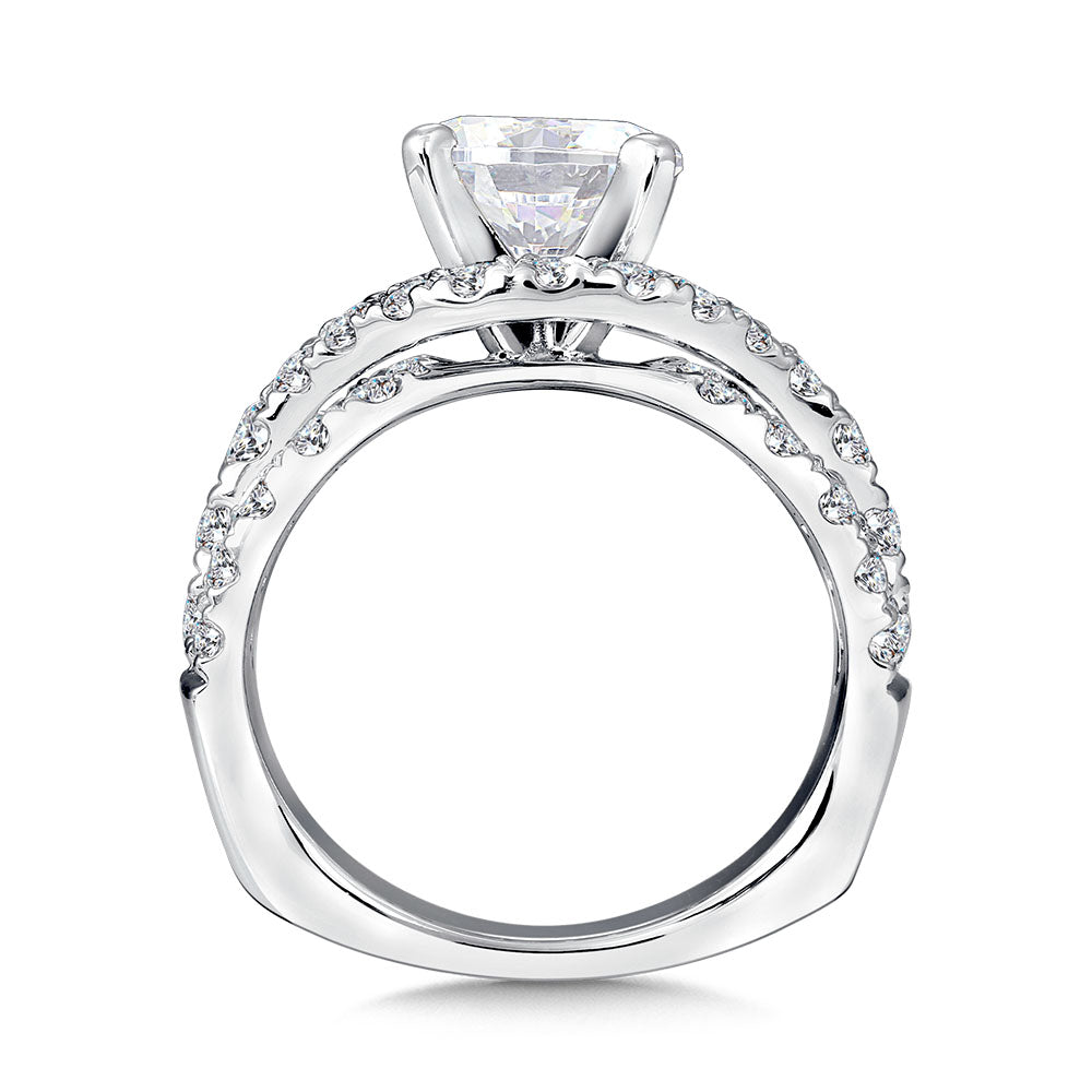 Diamond Engagement Ring with Side Stones — R9303W