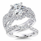 Diamond Engagement Ring with Side Stones — R9303W