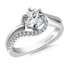 Spiral Style Diamond Engagement Ring — R9306W