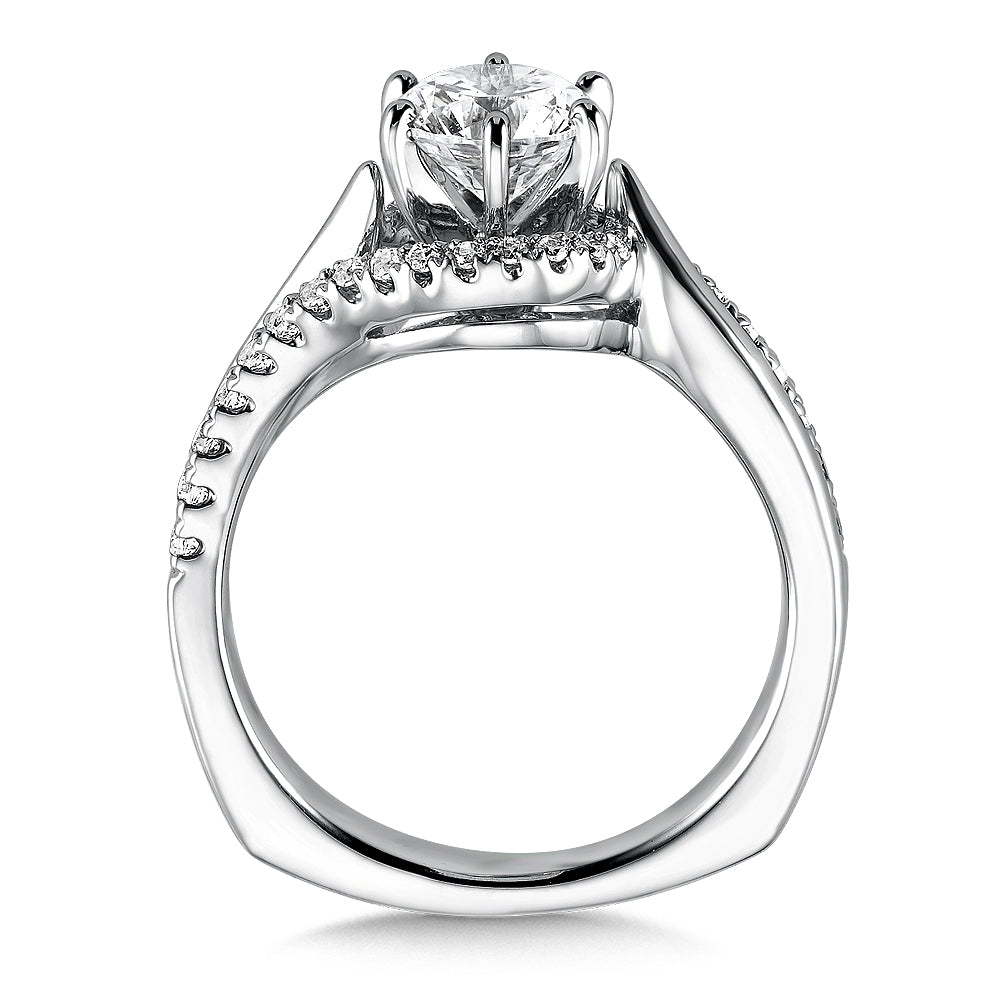 Spiral Style Diamond Engagement Ring — R9306W