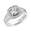 Cushion Shape Halo Engagement Ring — R9309W