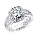 Cushion Shape Halo Engagement Ring — R9309W