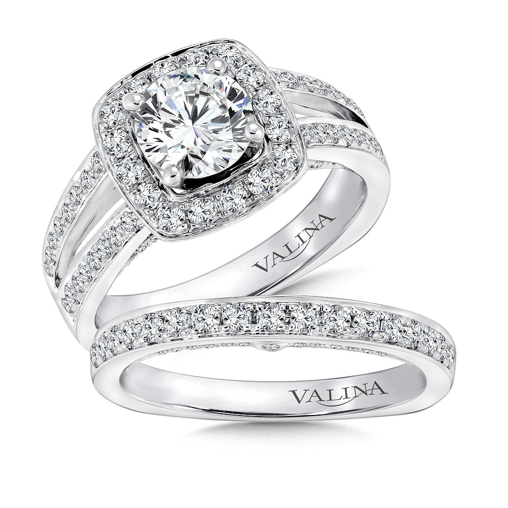Cushion Shape Halo Engagement Ring — R9309W