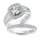 Cushion Shape Halo Engagement Ring — R9309W