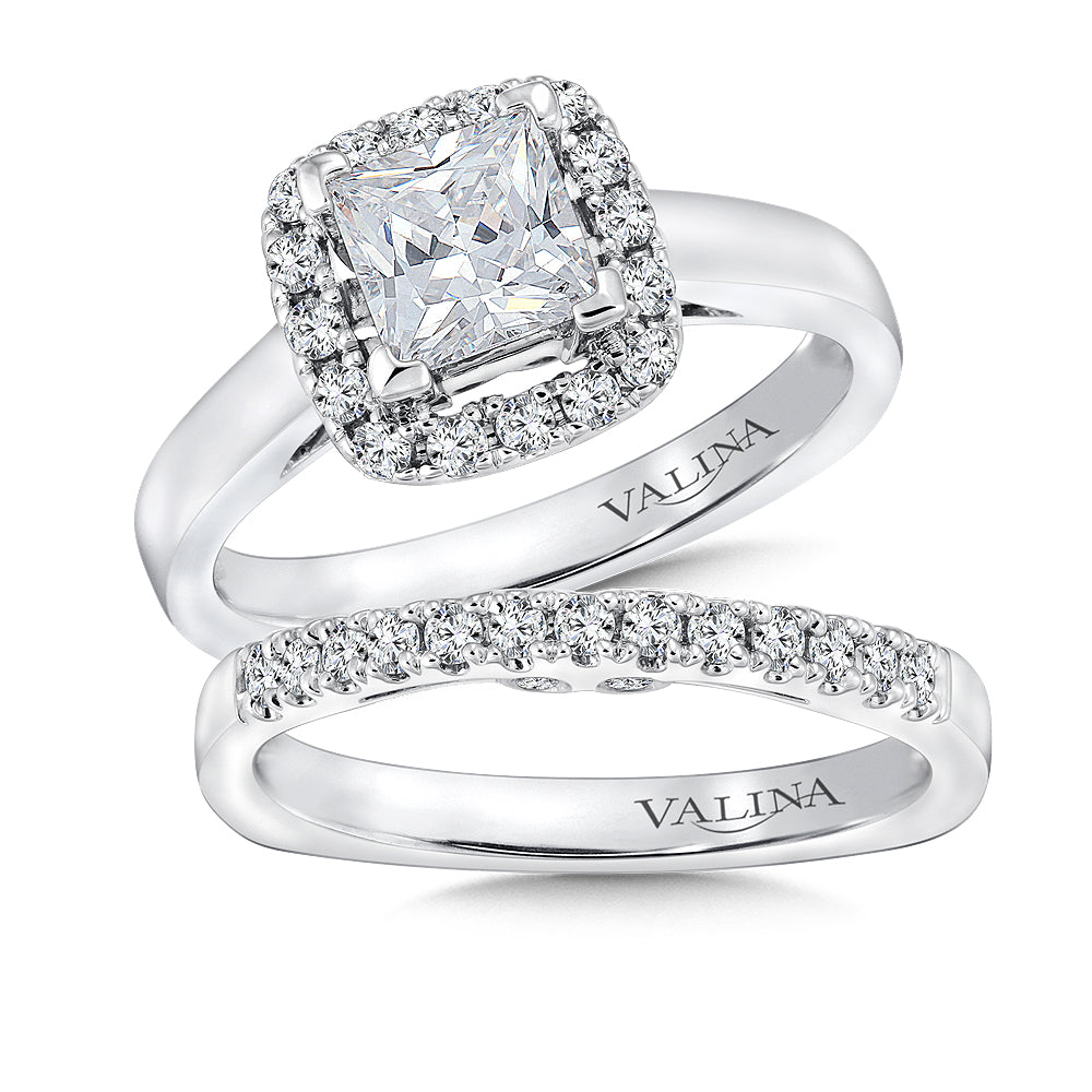 Halo Style Diamond Engagement Ring — R9312W