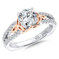 White and Rose Gold Diamond Engagement Ring — R9314WP