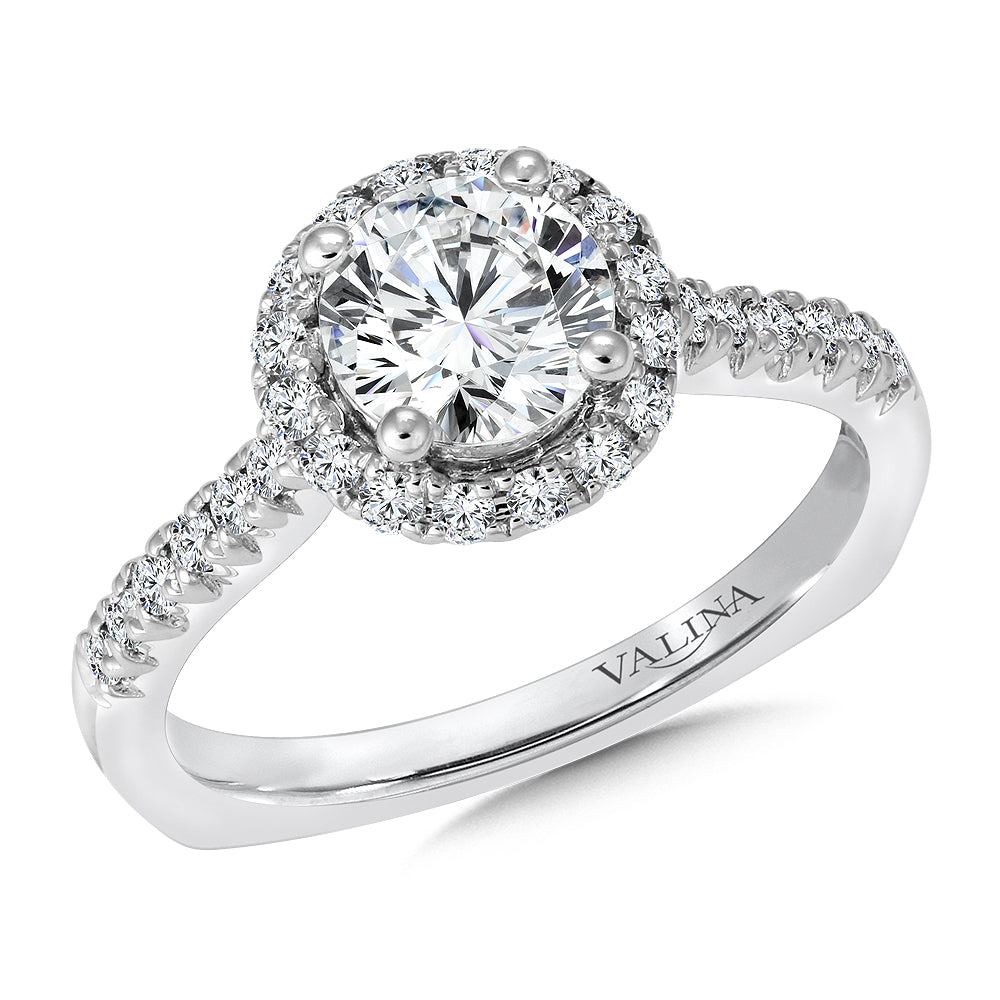 Round Halo Diamond Engagement Ring — R9323W