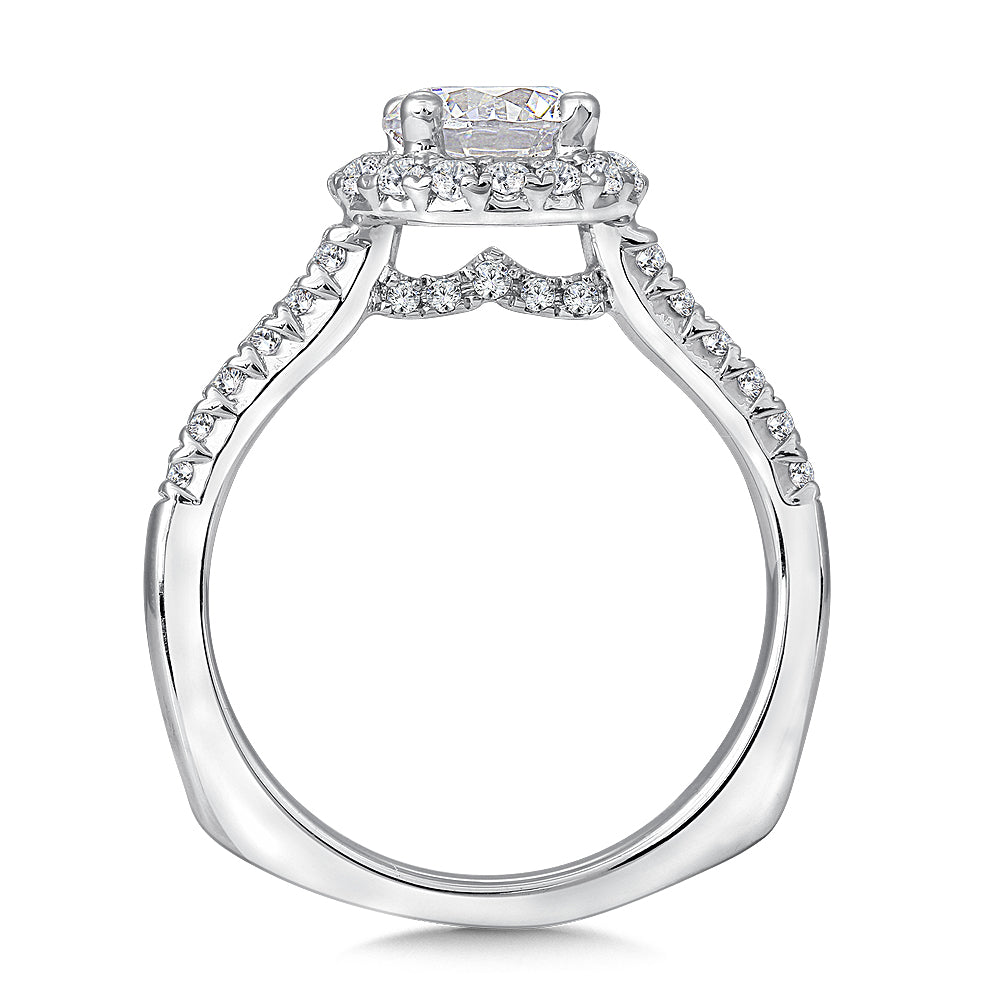Round Halo Diamond Engagement Ring — R9323W
