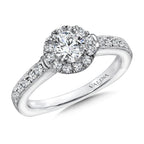 Round Halo Diamond Engagement Ring — R9388W