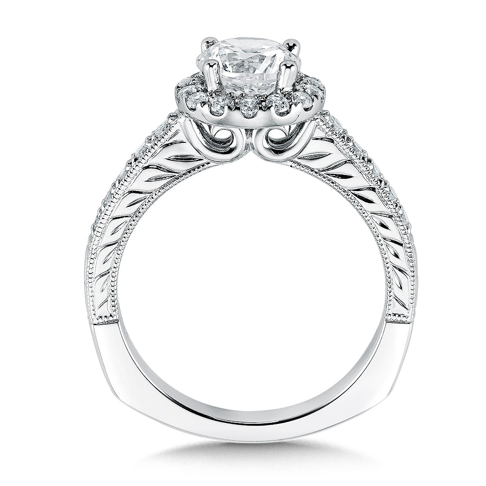 Round Halo Diamond Engagement Ring — R9388W