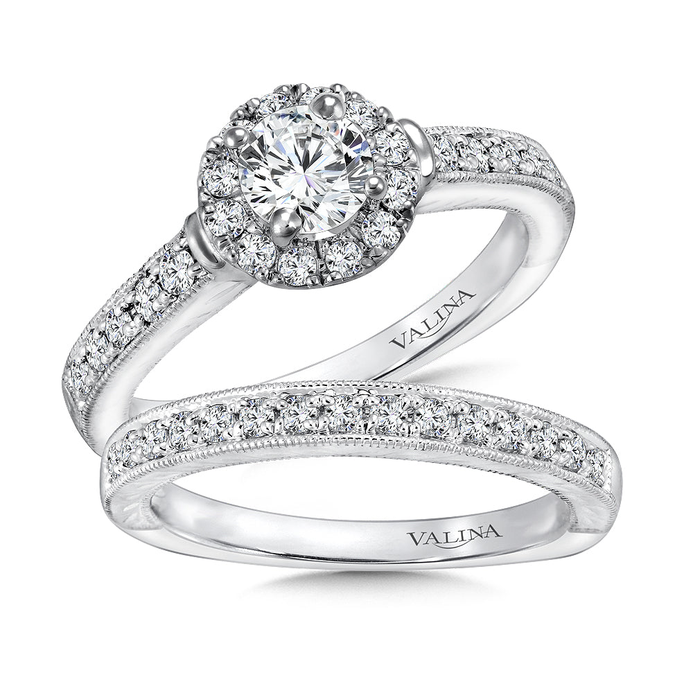 Round Halo Diamond Engagement Ring — R9388W
