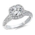Cushion Shape Halo Diamond Engagement Ring — R9429W